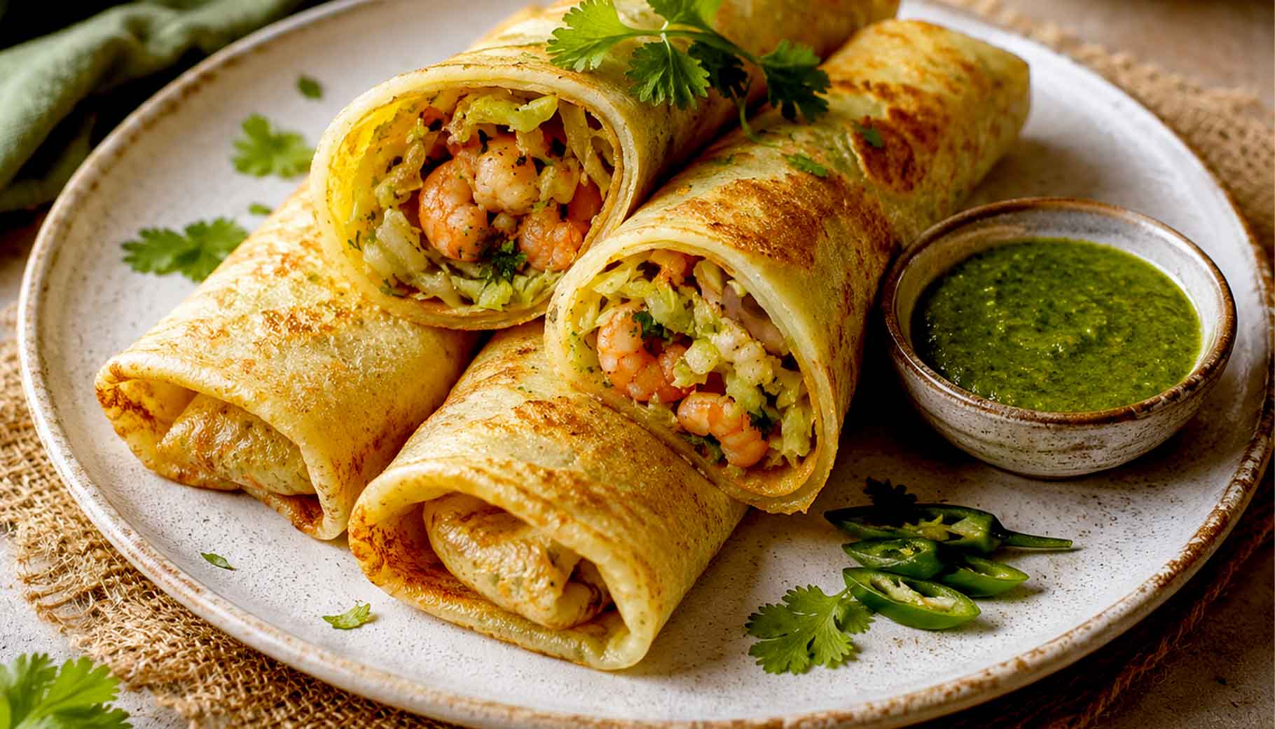 ফিউশন ব্রেকফাস্ট:  স্টাফড প্রন প্যানকেক