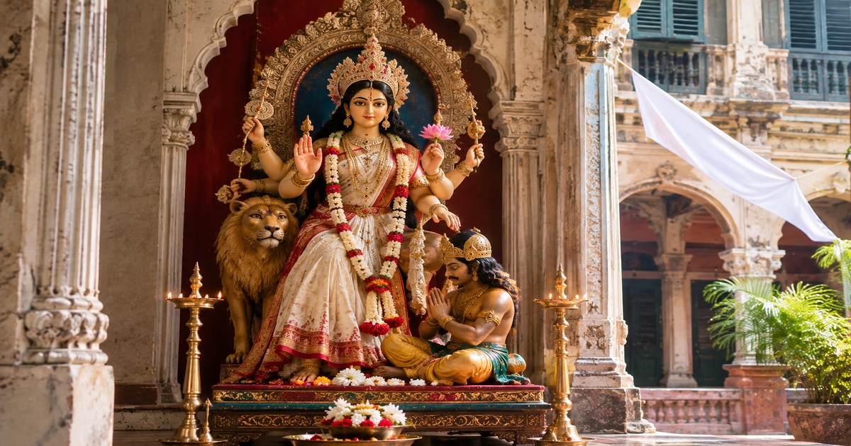 বউবাজারের চন্দ্র বাড়িতে করজোড়ে অসুরের ক্ষমাপ্রার্থনা!
